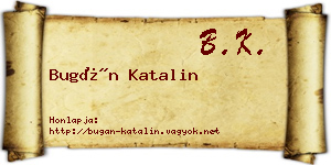 Bugán Katalin névjegykártya